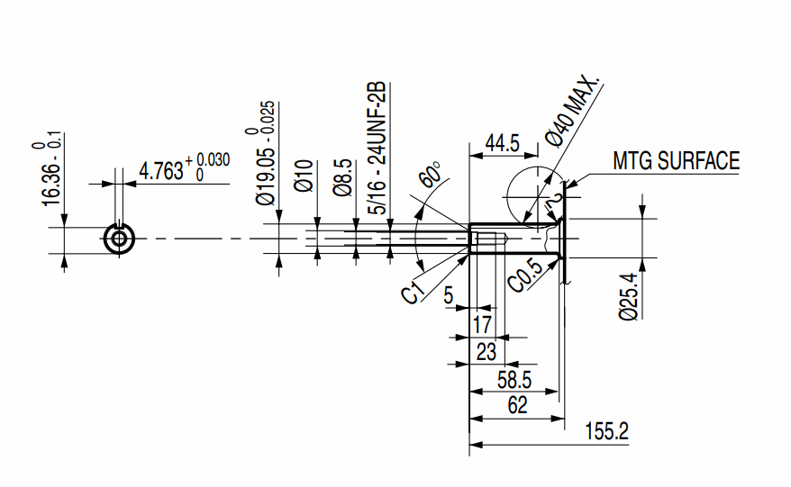 Dimensioni asse motore q-type