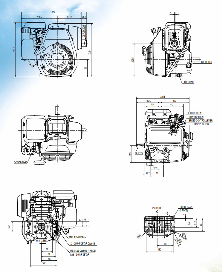 dimensioni honda GC160E